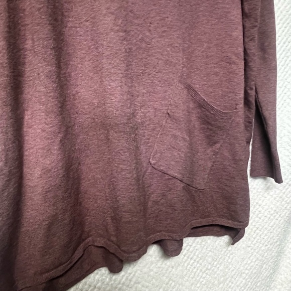 Altar'd State Womens Deep Plum Tunic Sweater Relaxed Fit Patch Pocket Boho S/M - Picture 3 of 11
